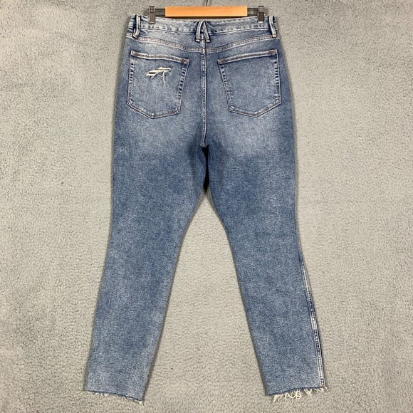 NWT Good American Good Curve Jean Women's 15/33 Blue Skinny High Rise Distressed - Picture 4 of 10
